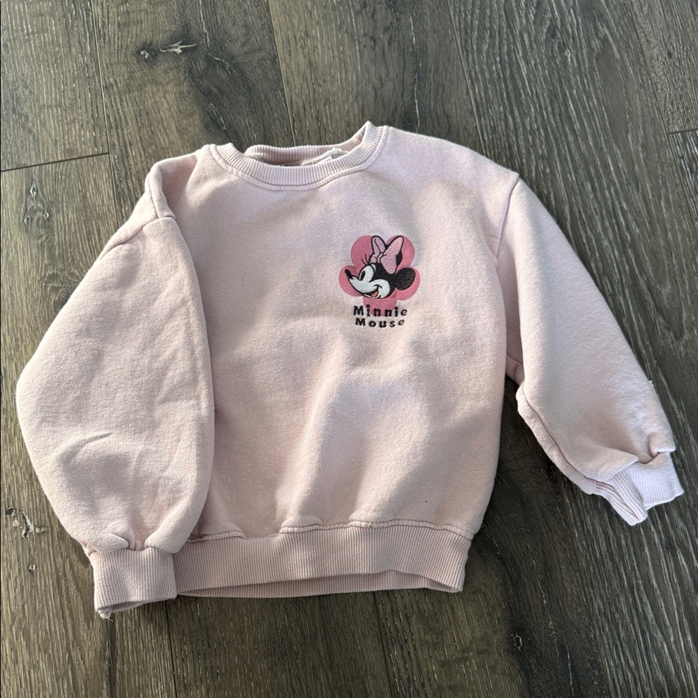 Zara kids pink Minnie Mouse sweatshirt